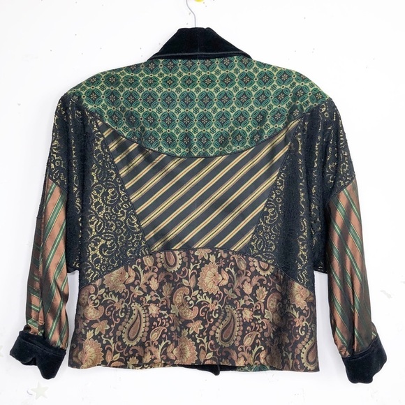 SUSAN Bristol vintage mixed fabric double breasted jacket - Picture 2 of 13